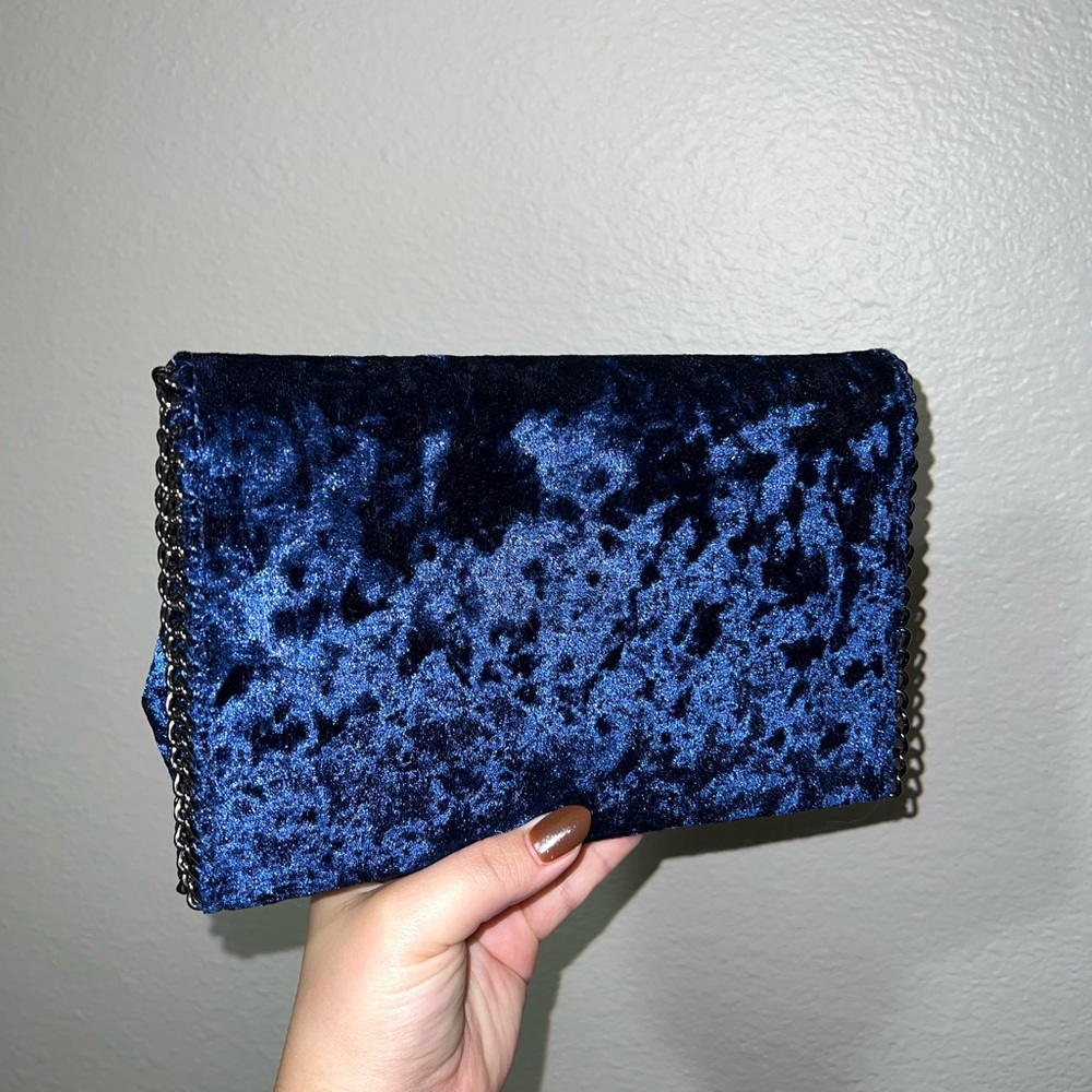 Blue velvet crossbody